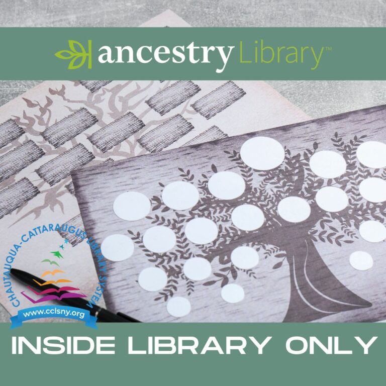 Ancestry Library Edition is available inside the library only.